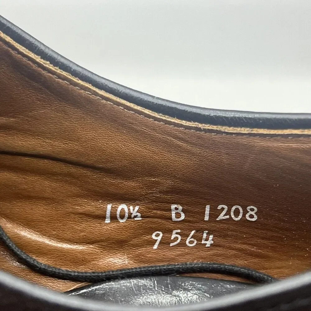 Allen Edmonds Delray Men Size 10.5 B‎ Shoes Black Leather Split Toe Oxford 9564